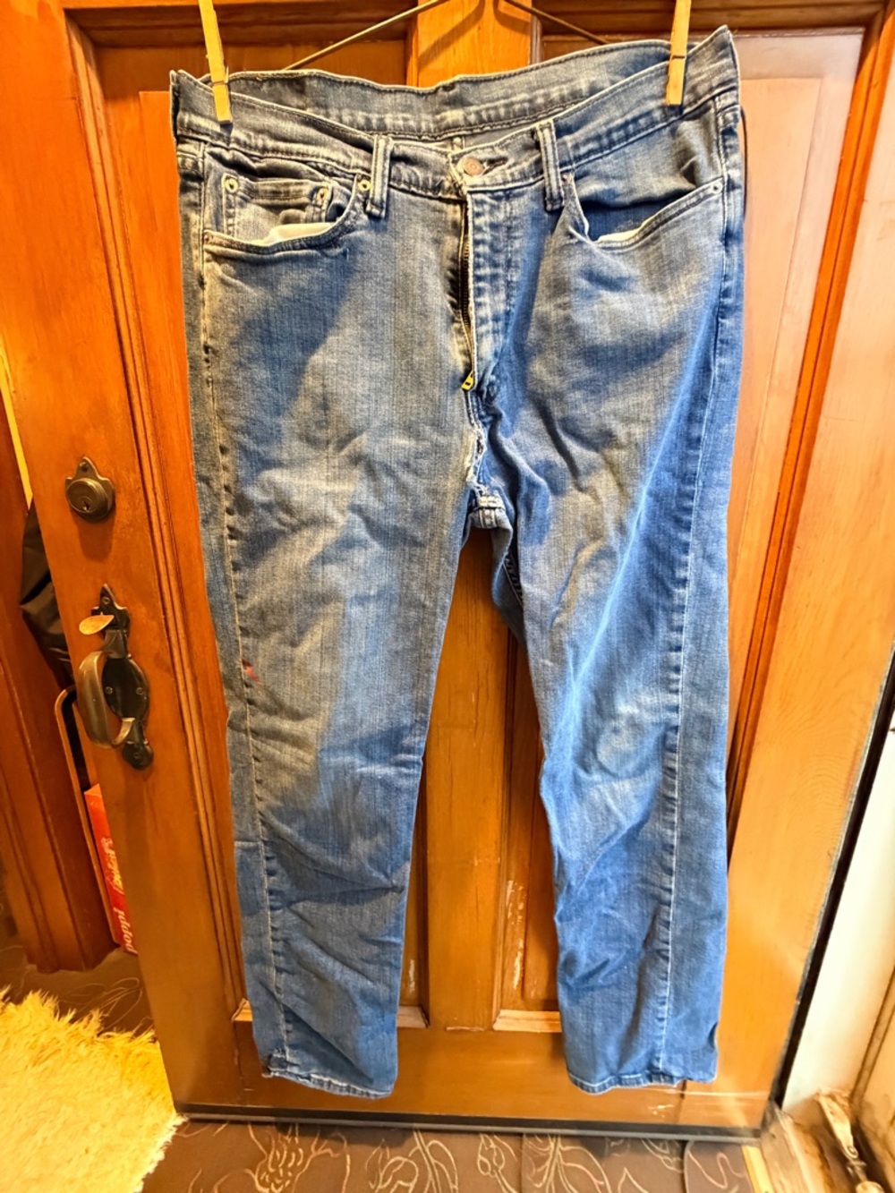 Levi's Blue Denim 514 Jeans with Leather Patch 36x34